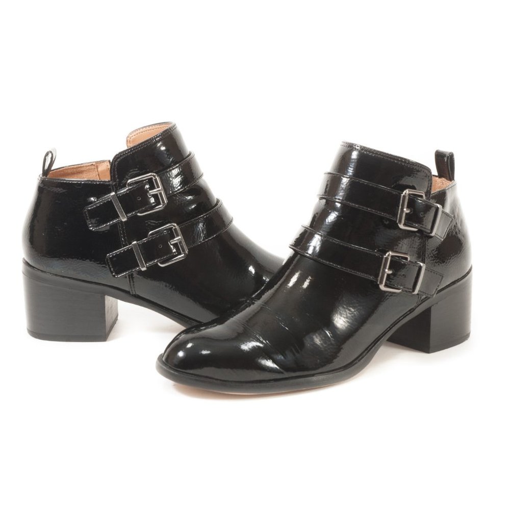 FRANCO SARTO "Raina" Patent Leather Ankle Boots